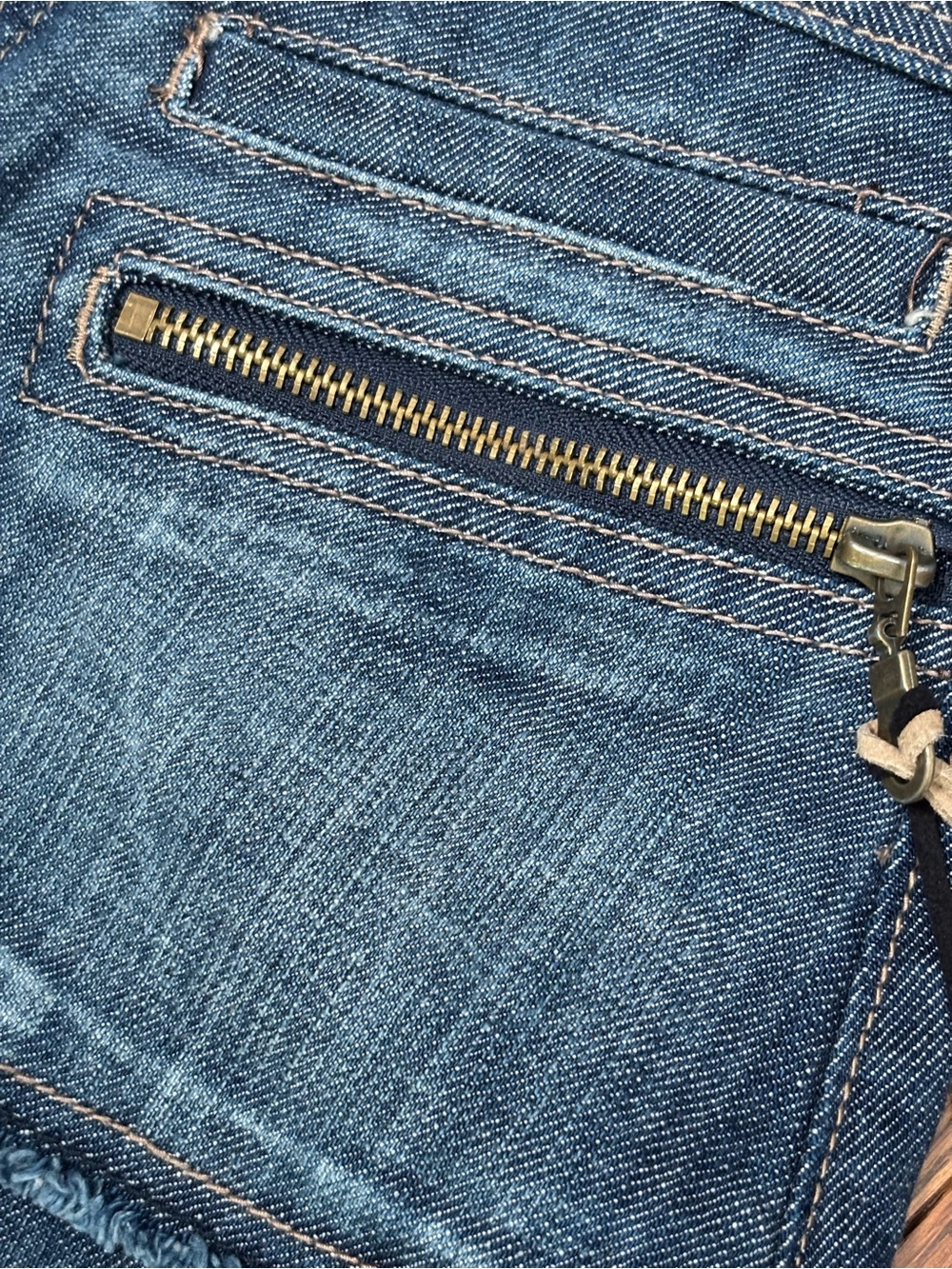 Vintage Y2K Cinque Pleated Denim Micro Mini Skirt Sz 26/40 - Picture 6 of 14